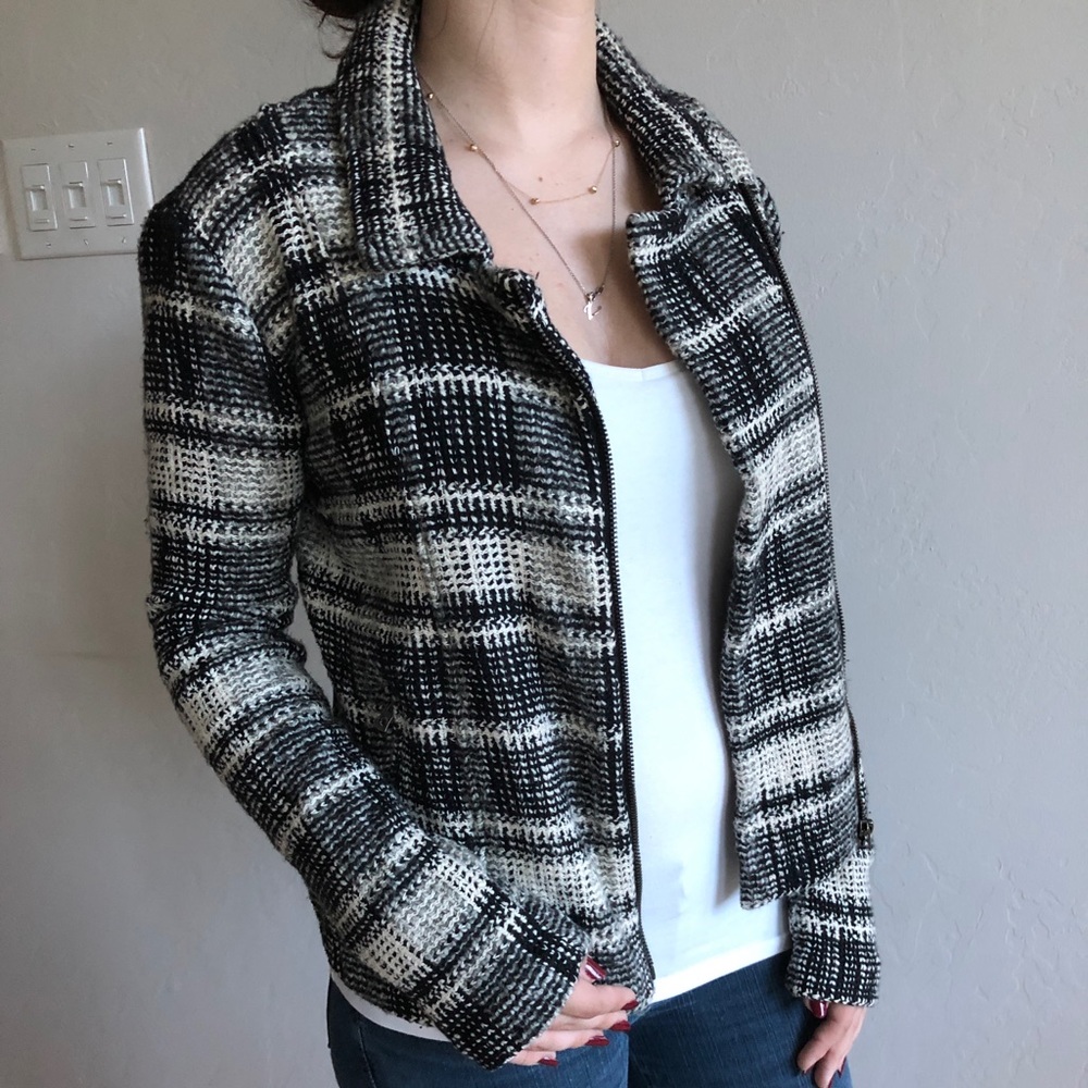 Black and White Striped Jacket Lucky Brand